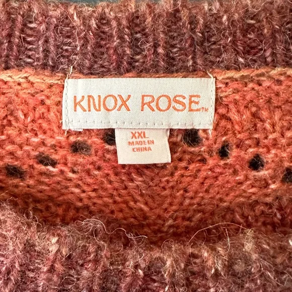 Target :: Knox Rose Sweater Rust Red Marled Knit Crewneck Wool Blend Sz XXL - Picture 11 of 12